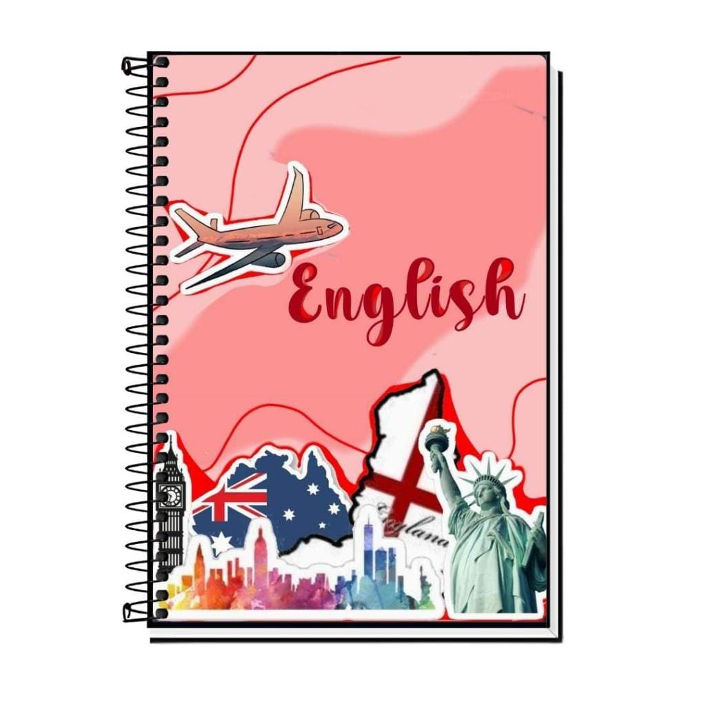 Caderno Personalizado Universitário de Inglês | Capa Dura Resistente | 160 Folhas, Escolar e Faculdade ,universitario
