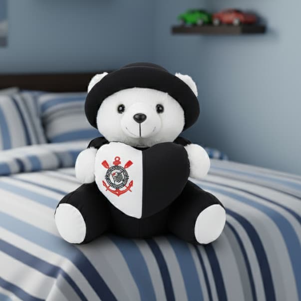 Urso de pelúcia do Corinthians - 30cm