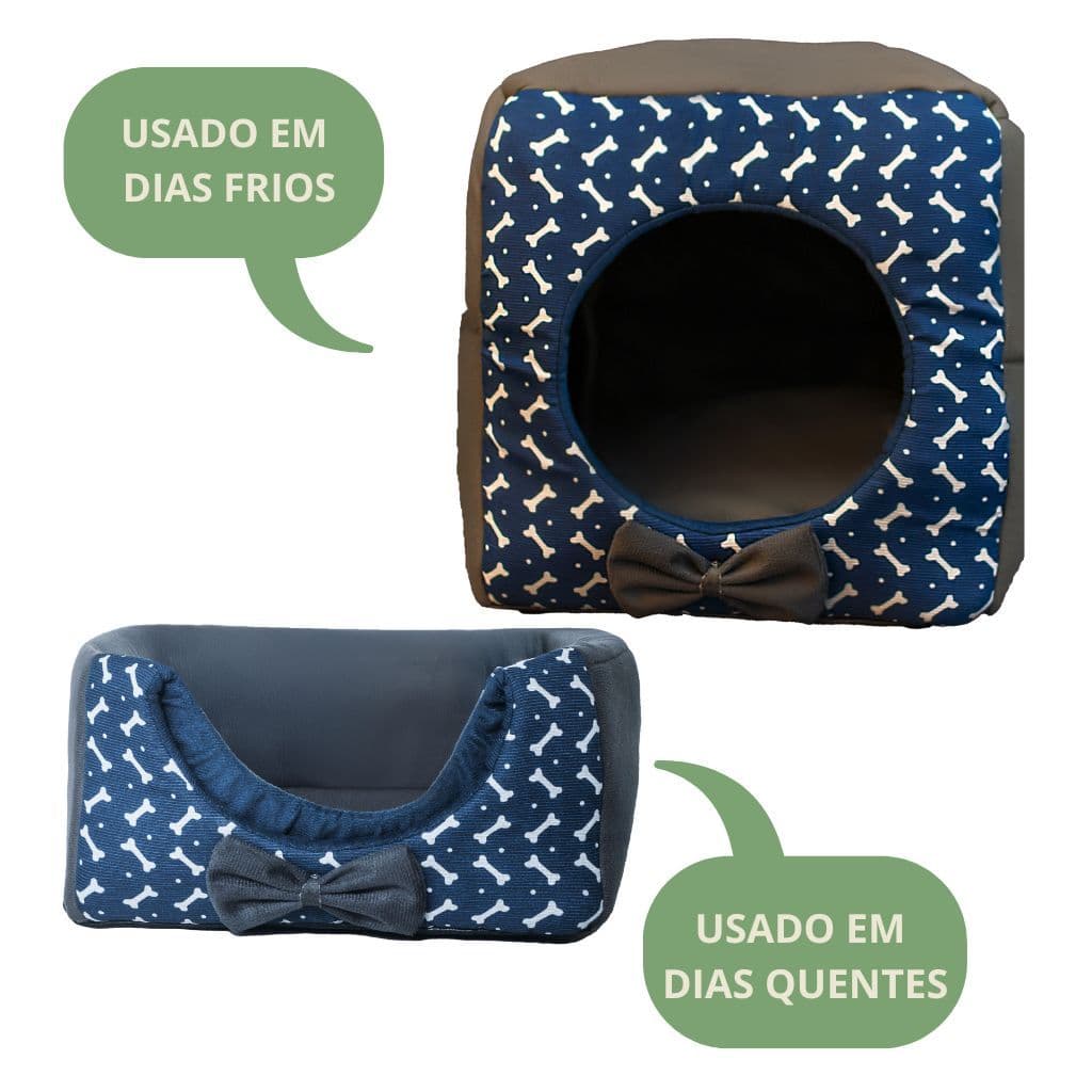 Cama Toca Iglu 2 em 1 para Cachorro e Gato Caminha Pet Cama Pet Estilosa