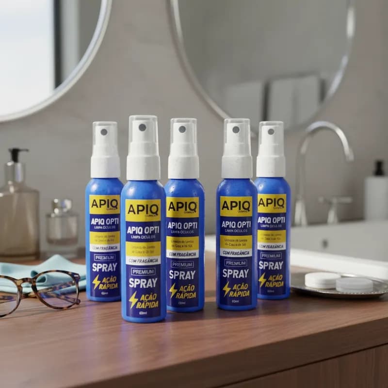 Spray Limpa Lentes De Óculos Grau E De Sol Com 5 Peças De 60ml