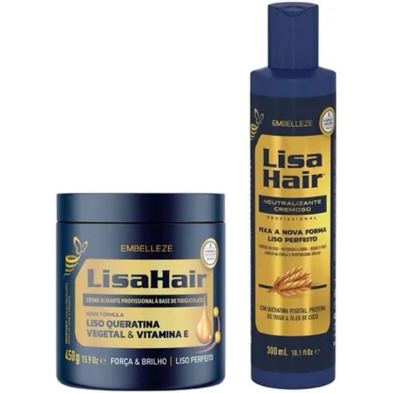 Kit Creme Alisante Relaxamento Lisa Hair 450g + Neutralizante 300ml