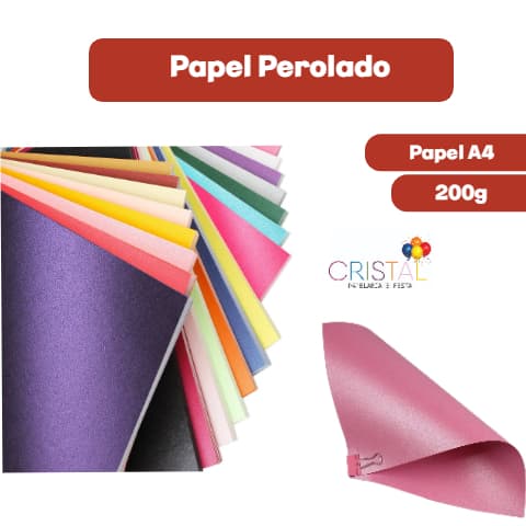 PAPEL PEROLADO 200g - 20 folhas tamanho A4