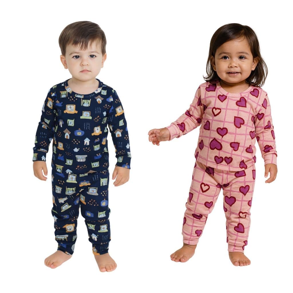 Pijama Infantil Menino e Menina Conjunto Longo Malha Fria Suede Confortável 1 a 3 Anos