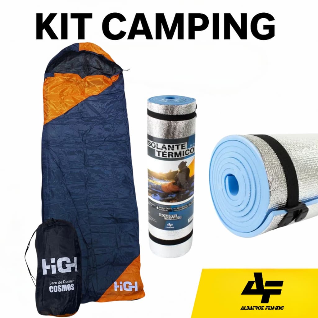 Saco de Dormir + Isolante Térmico Kit Camping Básico Albatroz Fishing