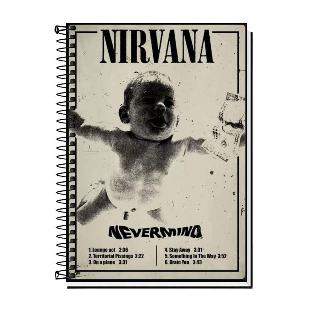 Caderno personalizado da banda nirvana – Modelos com 1, 10 ou 20 Matérias para Facilidade e Organização - universitario