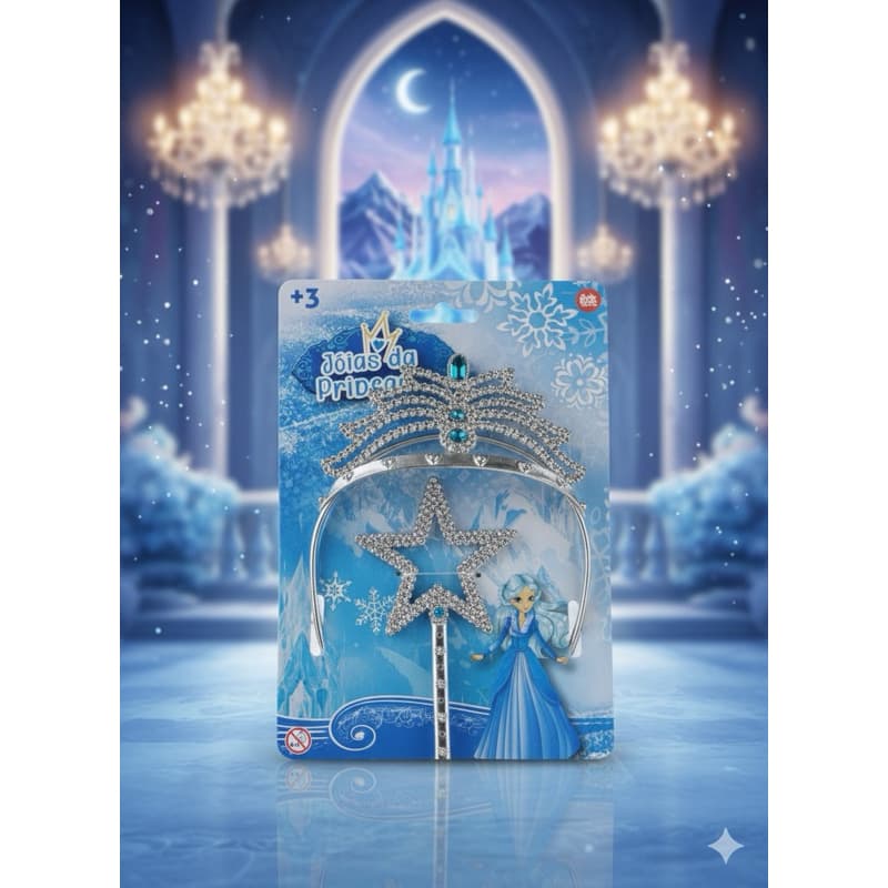 Conjunto de Fantasia Jóias da Princesa (Coroa e Varinha Mágica)