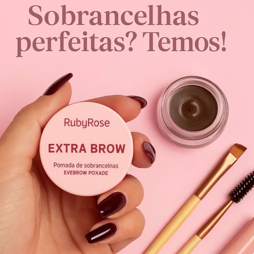 Pomada Para Sobrancelha Extra Brow Ruby Rose Definição E Fixação Perfeita