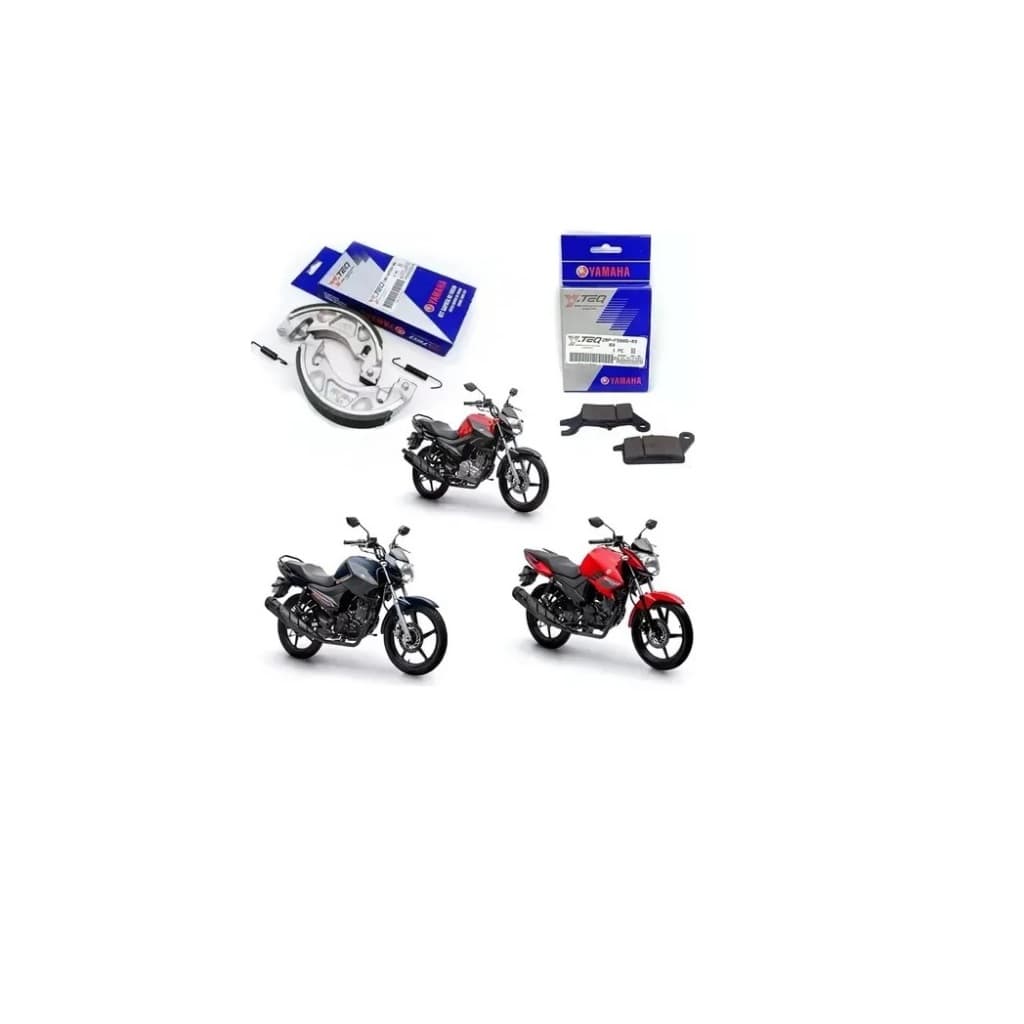 Kit Pastilha Dianteira + Lona Patim Freio Traseiro Factor Fazer 150 2016 2018 2020 2022 Até 2025 Original Yamaha