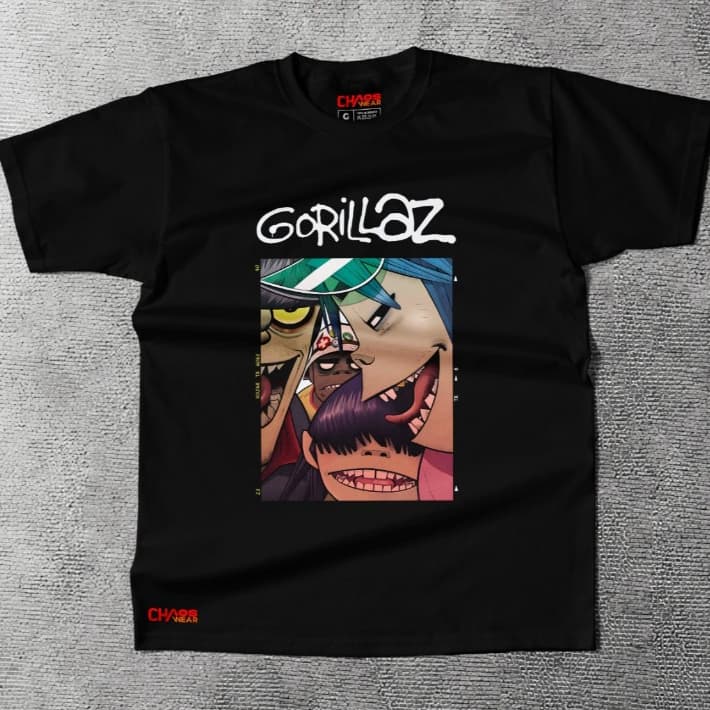 Camiseta Basica Estampada Banda Gorillaz Unissex Rock Cartoon 100% Algodão Tamanhos P M G