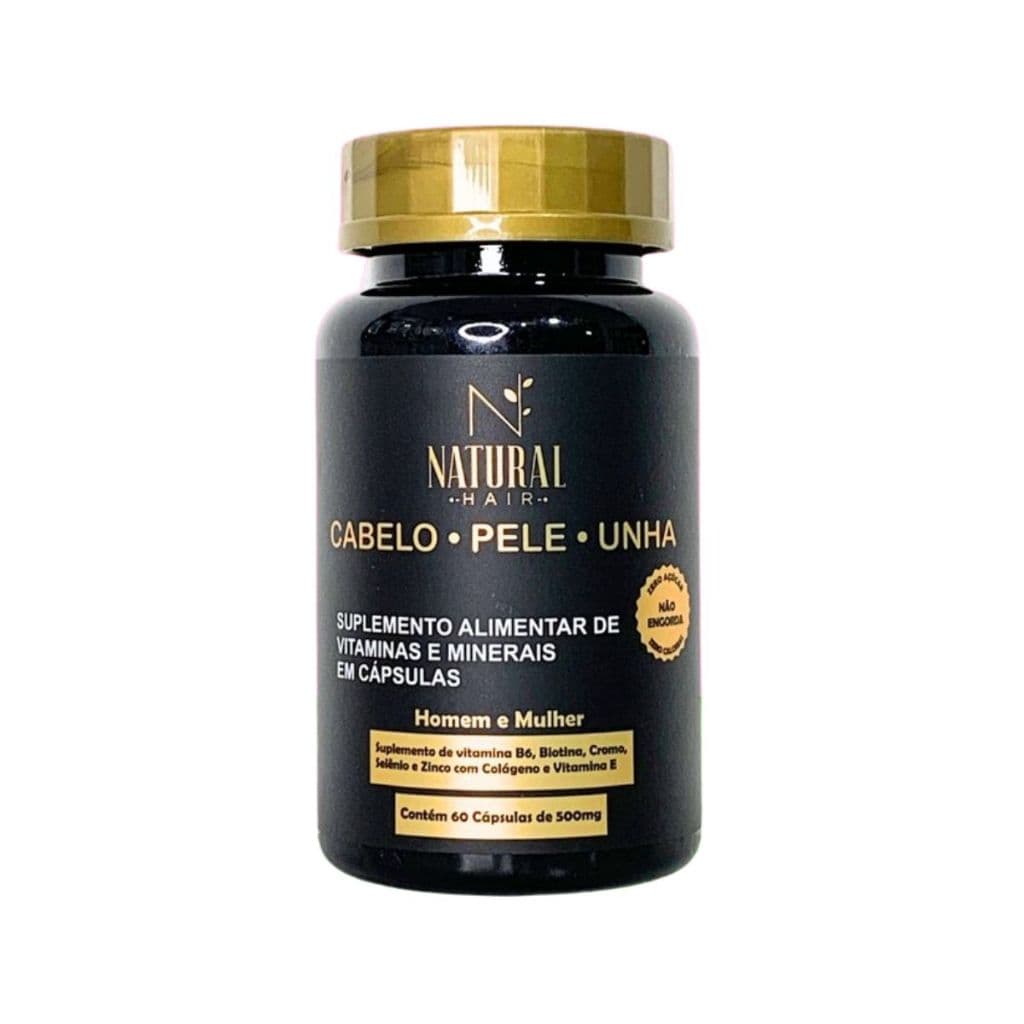 Vitamina para Crescimento Capilar Combate à Queda Natural Hair 60 Cápsulas