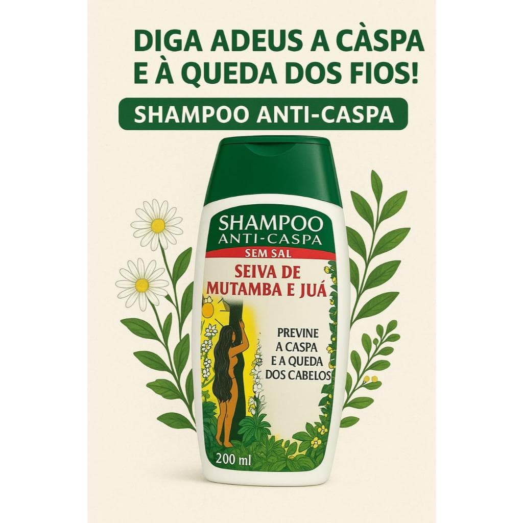 Shampoo Seiva De Mutamba E Juá Anticaspa S/ Sal 200ml