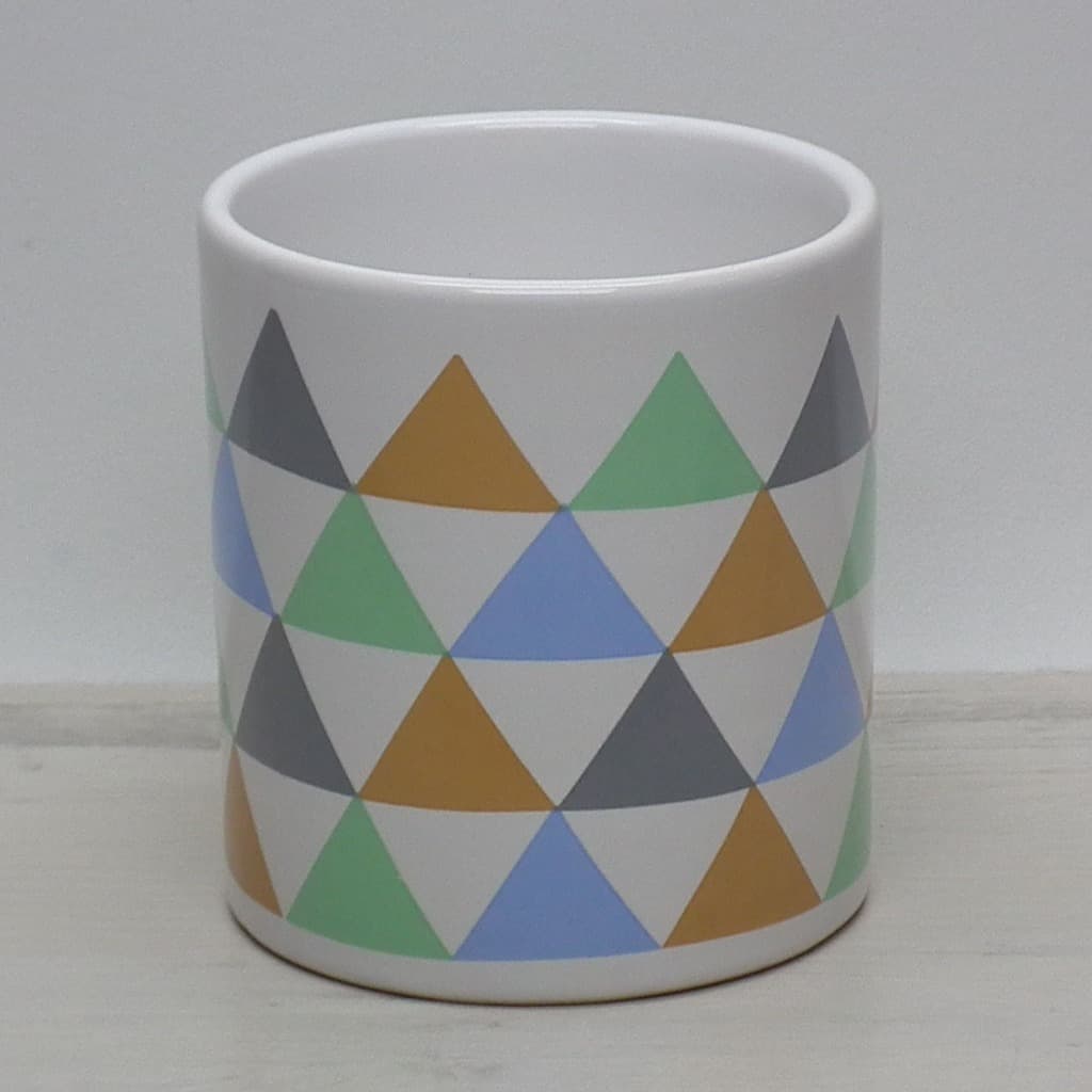 Porta Pentes de Porcelana Triangulo Azul Porta Escovas , Porta Lápis , Porta Pincel de Maquiagem, Porta Treco