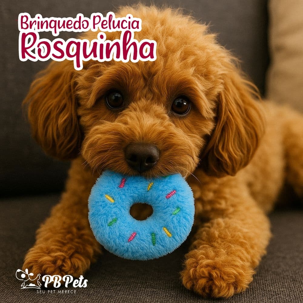 Pelúcia Rosquinha com apito Brinquedo Pet Para Cachorros Caes Cachorros e Gatos