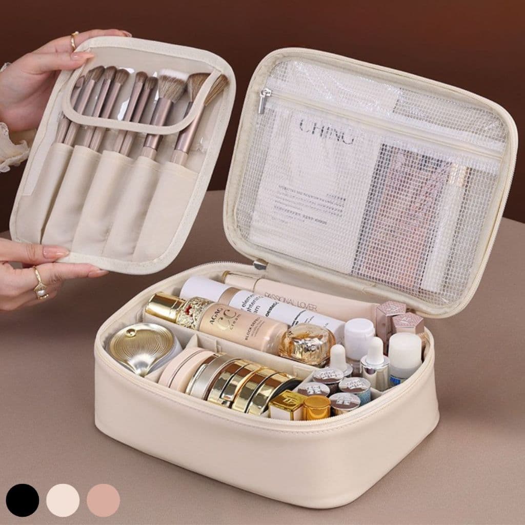 Estojo Maquiagem Feminino Necessaire Organizadora Joias Esmaltes Porta Pincéis Impermeável Premium