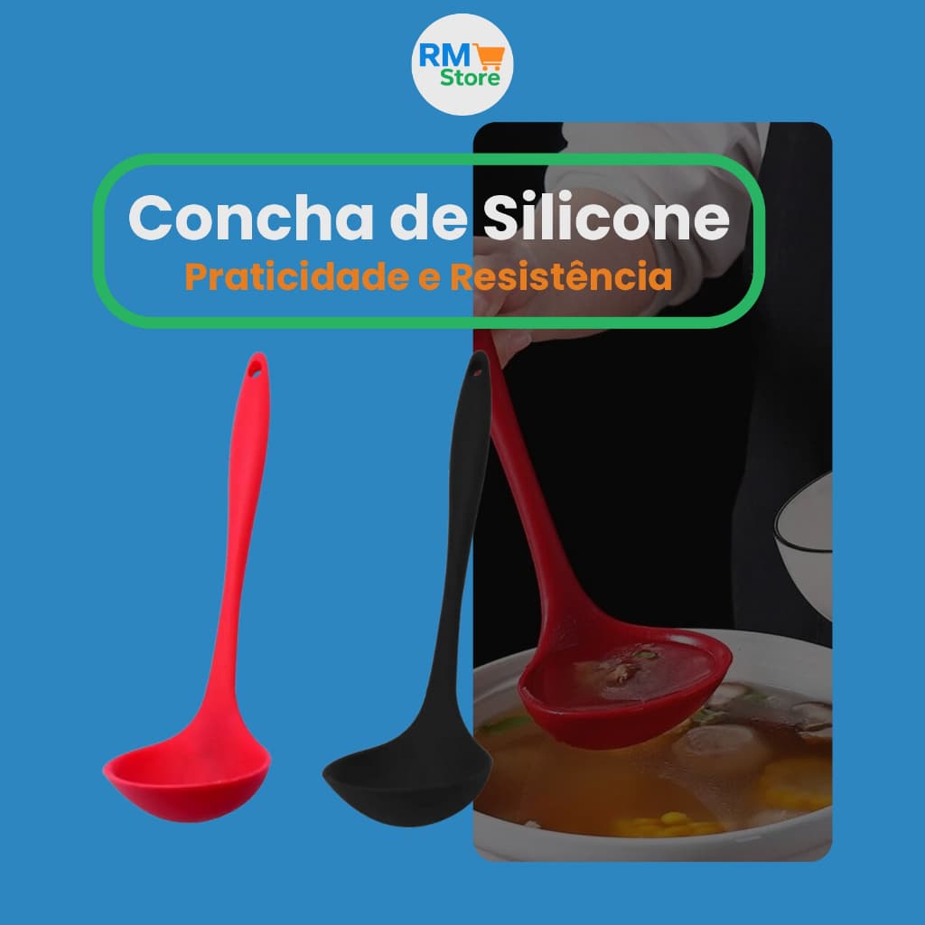 Concha de Silicone 28,5cm – Não Risca Panelas, Ideal para Feijão e Cozinha!