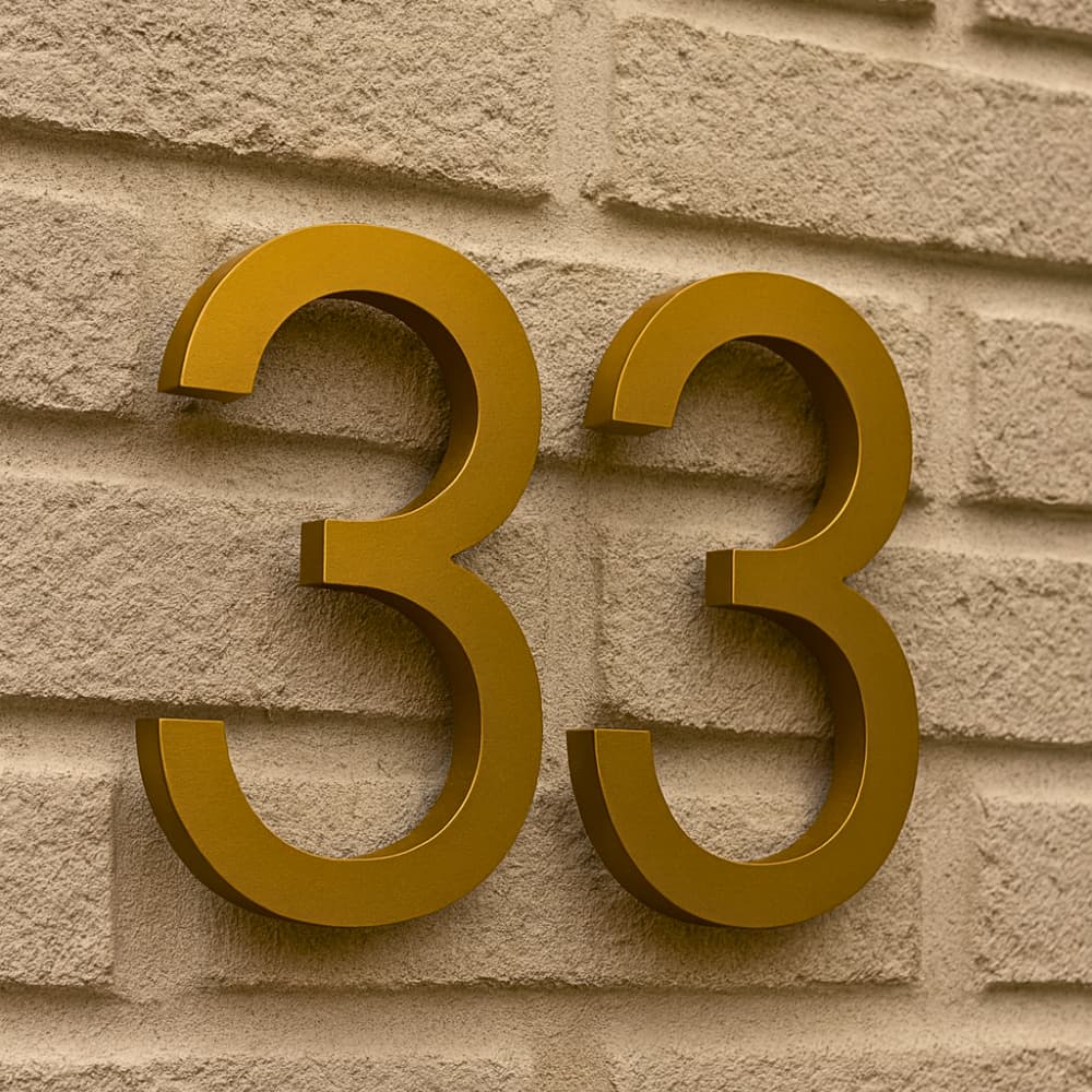 Numeros de casa, números residênciais, números de identificação para casa, 20cm em pvc dourado 20MM