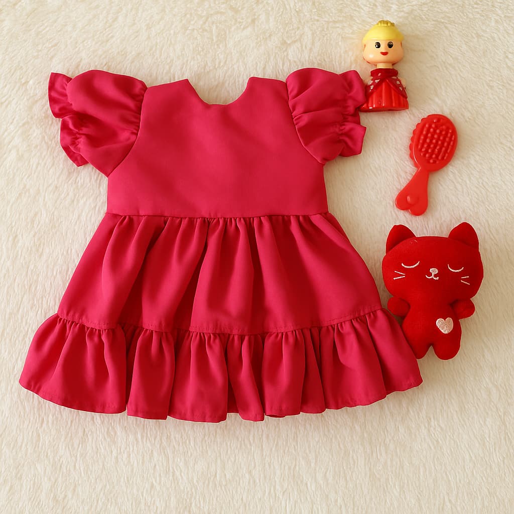 Vestido Bebê Menina Natal Vermelho Festa Natalina