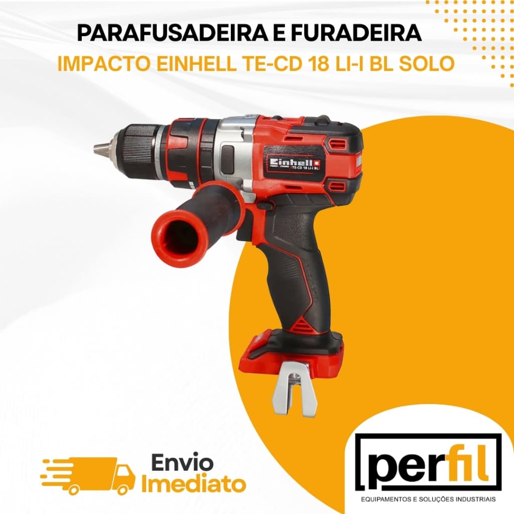 Parafusadeira e Furadeira de Impacto Einhell TE-CD 18 Li-i BL Solo 127V Furadeira Parafusadeira