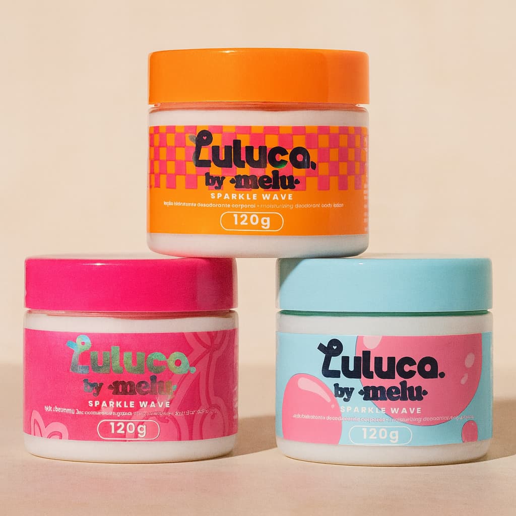 Loção Hidratante e Desodorante Corporal Sparkle Wave Luluca By MELU RUBY ROSE