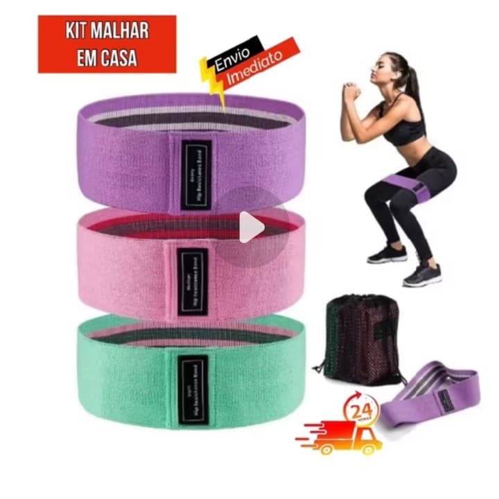 Kit Faixas Elásticas De Exercício Hip Resistance Bands