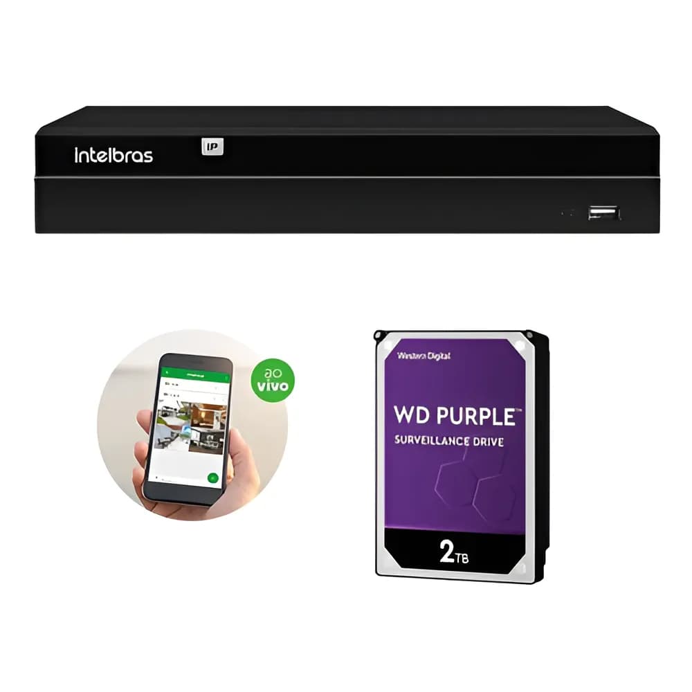 Gravador Ip Nvr 8 Canais Poe Nvd 1408 P + Hd 2 Tb Intelbras