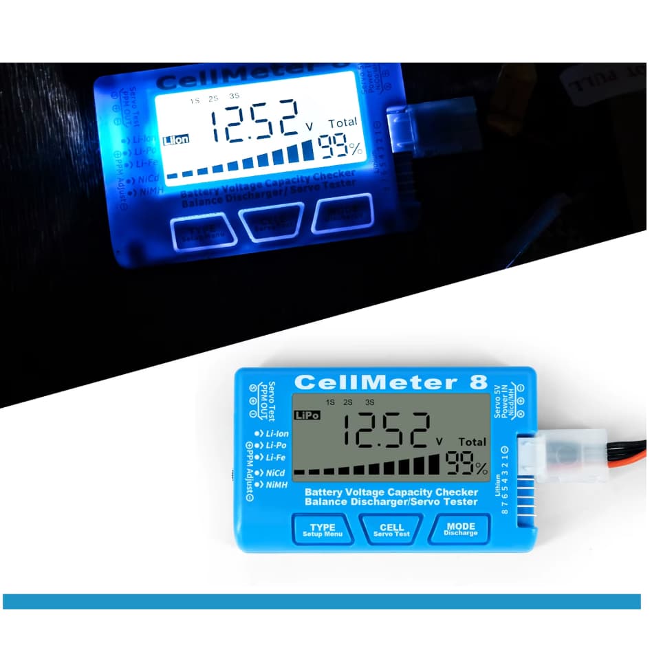 Medidor Bateria Aeromodelo E Testador De Servo Cellmeter 8 Nfe