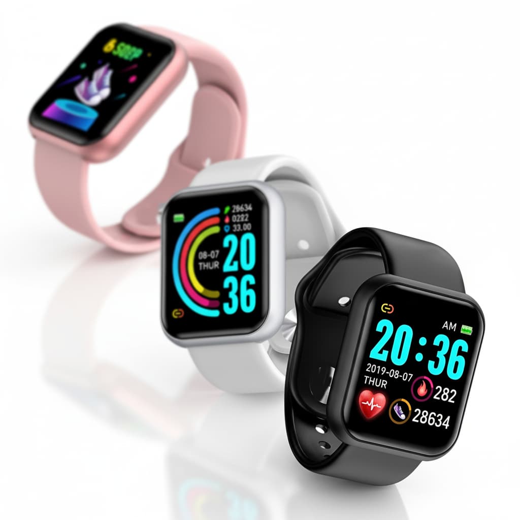 Smartwatch com Monitor Cardíaco Contador de Passos Pressão Arterial e Tela Touch Colorida