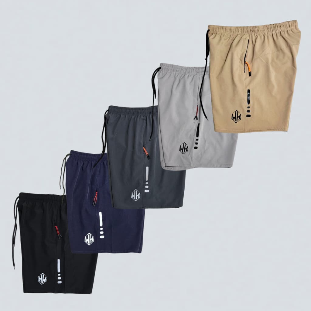Kit 5 Bermuda Short Masculino Tactel Elastano Academia Treino Praia  WOLVES HILL Premium
