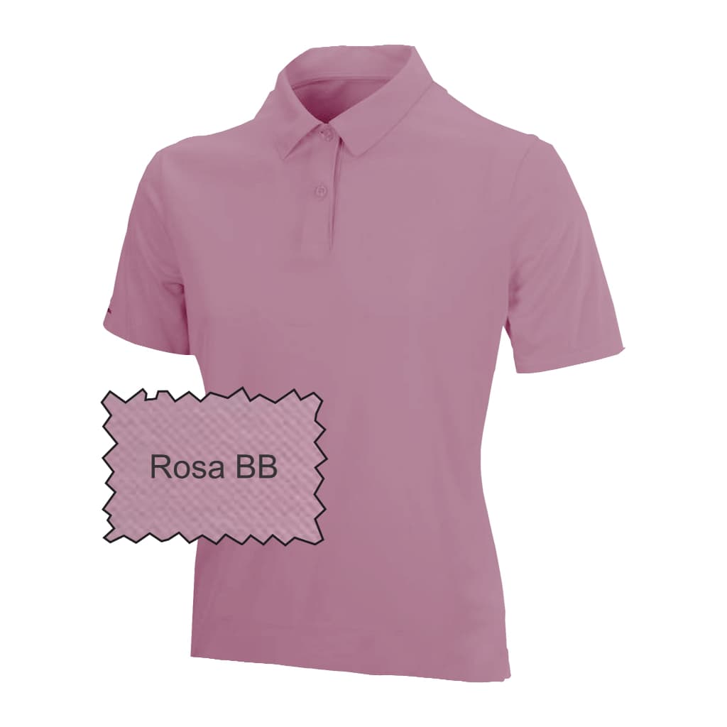 Camiseta BABYLOOK ROSA BEBE com gola Polo lisa, sem estampa