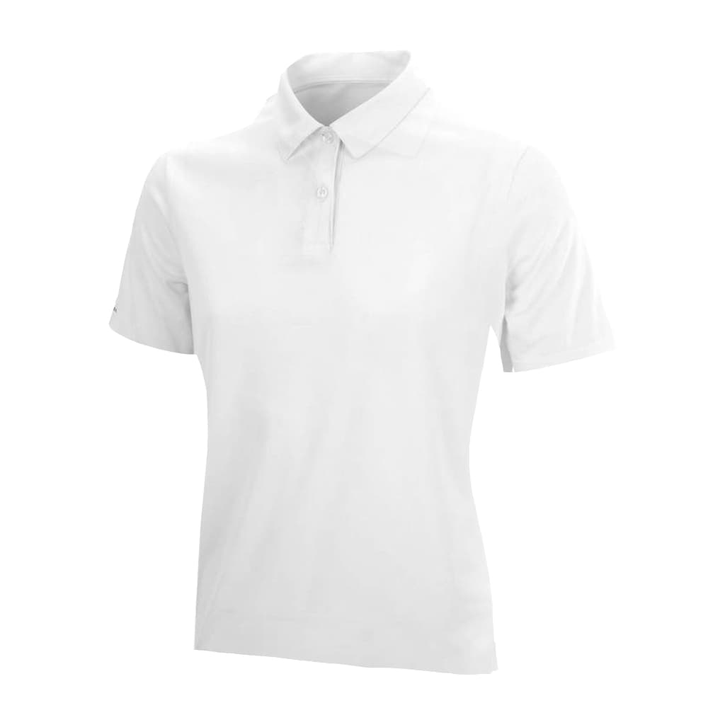 Camiseta BABYLOOK BRANCA com gola Polo lisa, sem estampa