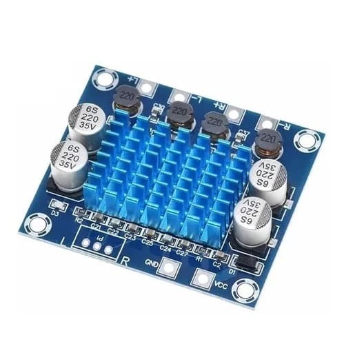 Placa Amplificadora Modulo 60w Tpa3110 30x30 2 Canais Estéreo Som