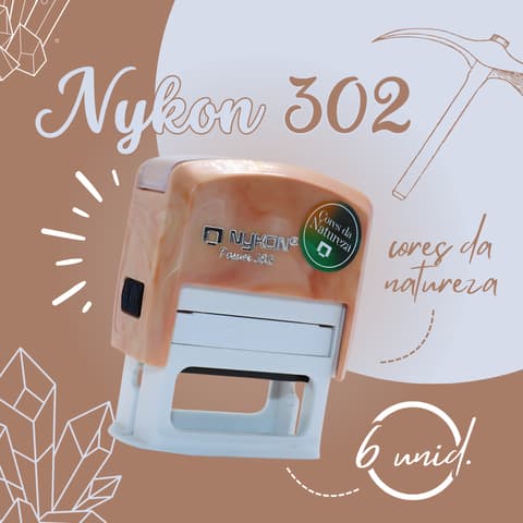 6 Carimbos personalizado Nykon 302 38x14mm