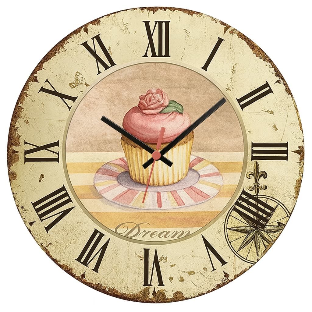 Relógio de Parede Decorativo Cozinha Pendulart 29cm – Temas Gastronômicos 3 em MDF Adesivado