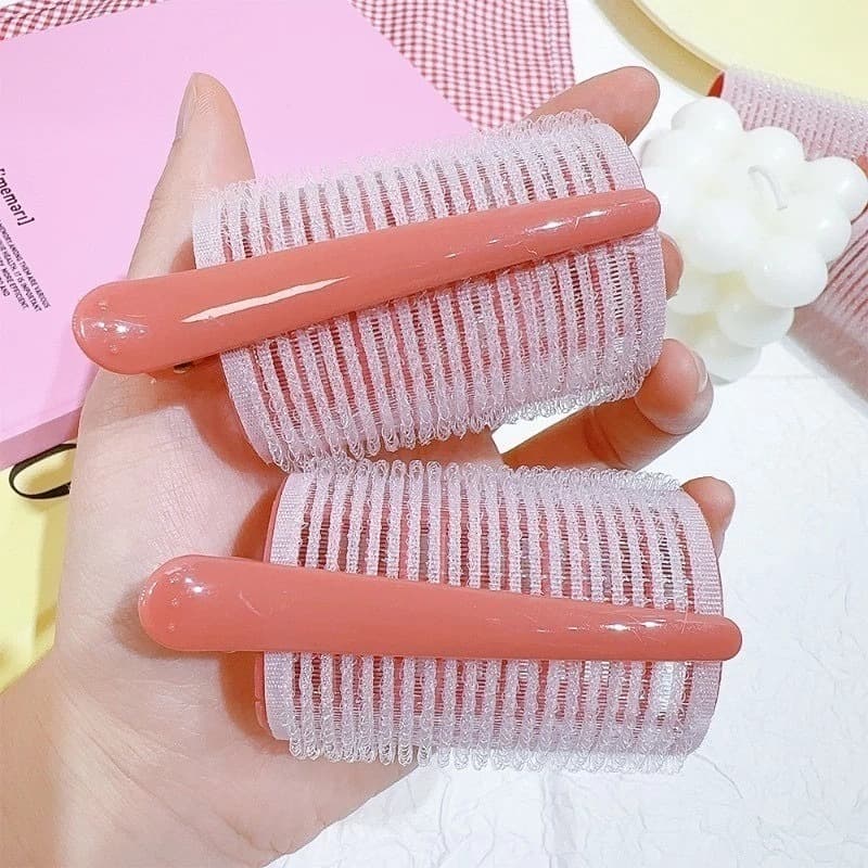 Kit com 8 Bobs de Velcro para Cabelo + 8 Prendedores – Modeladores DIY – Tamanho Único 6,3x3,5cm