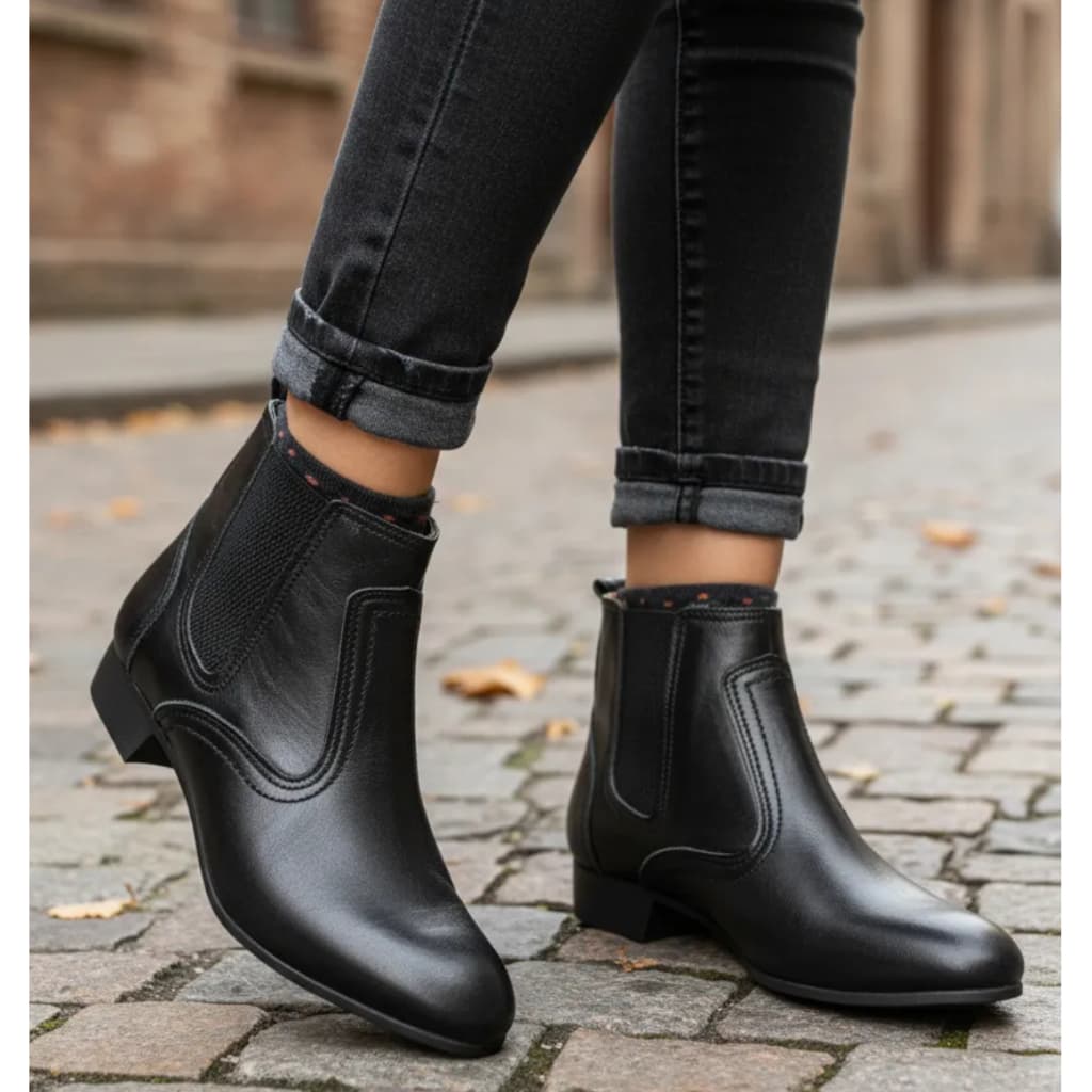 Bota Feminina Mulher Vaqueja Country Texana Cor Preta Botina Vaquejada Muladeiro Haras Hipica Andar Cavalo Luxo 2433