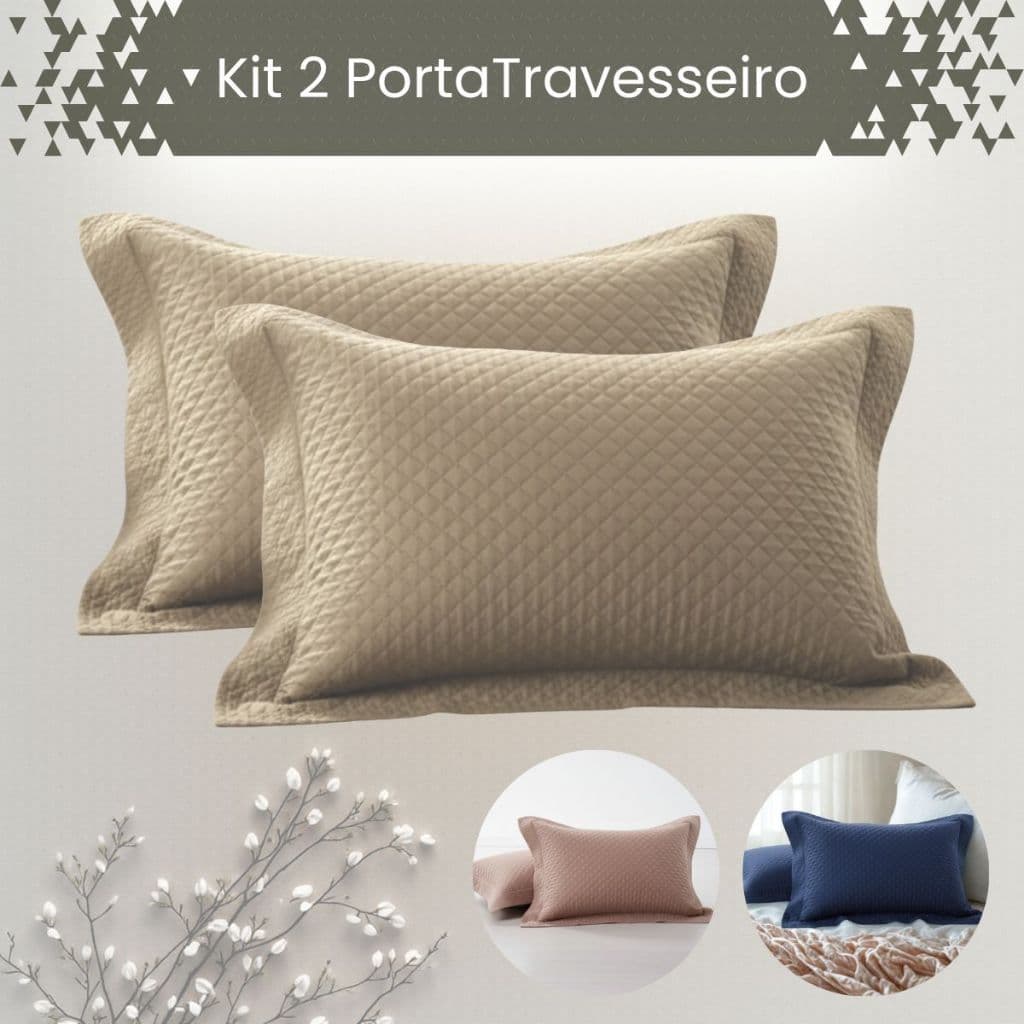 Kit 2 Porta Travesseiro Matelado Ultrassônico Aba Deblum 50x70cm Micropercal 400 Fios