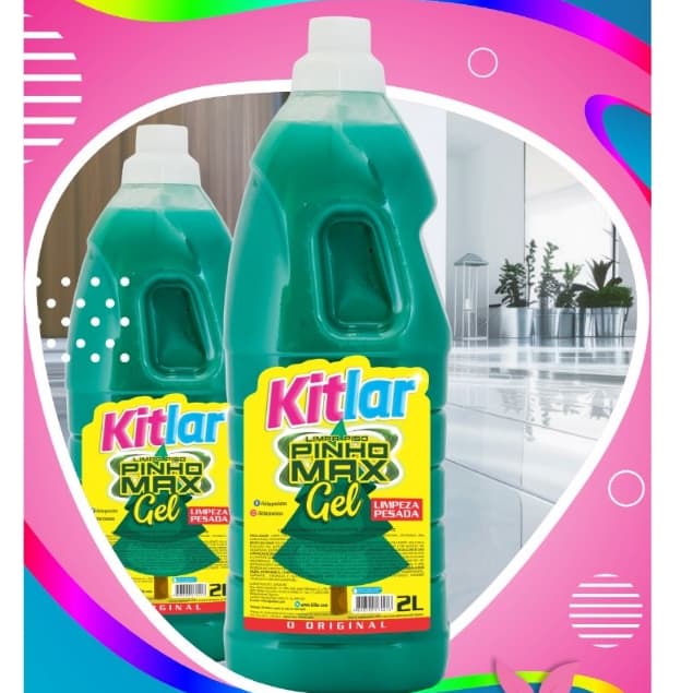 Limpa Piso Kit Lar Pinho Max Gel 2 e 5 Litros Limpeza Pesada