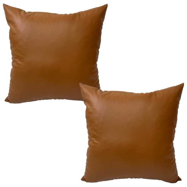 2 Capas de Almofada Couro Sintético Macau 60x60cm Luxo e Sofisticação Para Decoração