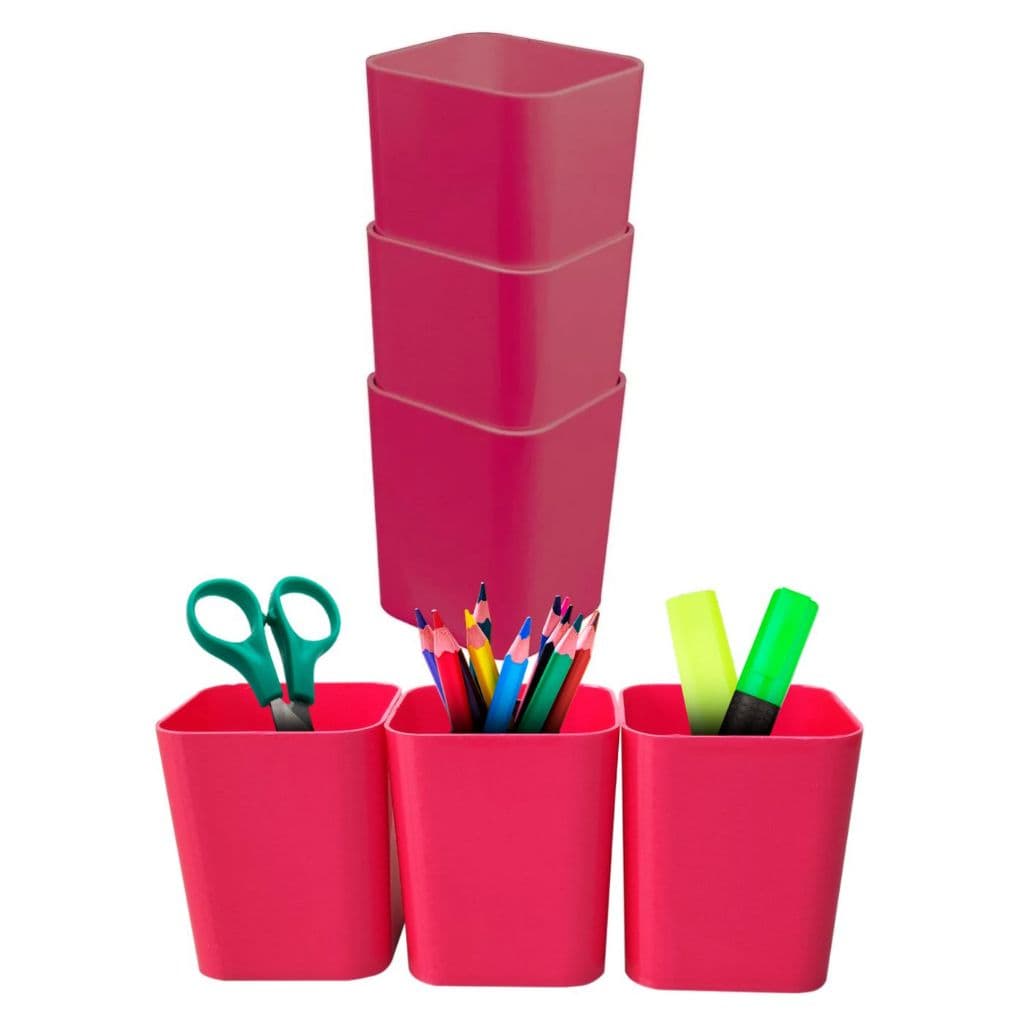 Kit 3 Porta Objetos Full Color - Organizador de Mesa Porta Lápis Caneta Trecos e Acessórios