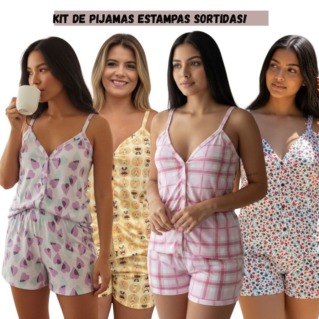 Kit com 3 Baby Doll Amamentação Cirurgico com botões Alcinha em malha premium cores sortidas!