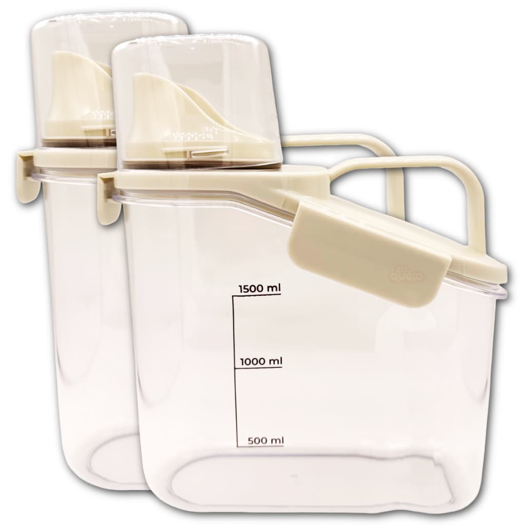 Kit 2 Dispenser Pote Hermético Com Alça 1,6L Resistente Para Organizar Alimentos ou Multiuso