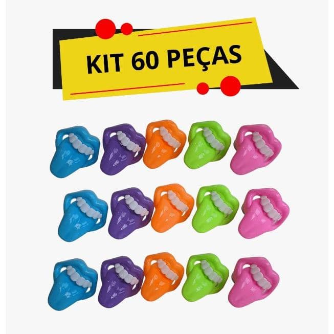 Kit 60 E 30 Peças Brinquedos Língua Pop Tubet Festas Lembrancinhas Aniversários