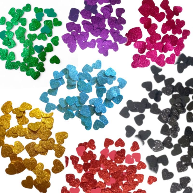 Pacote com aplique de coração de 2,5 cm em Eva com glitter