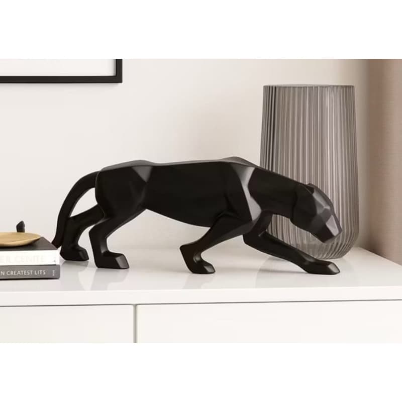 Escultura pantera negra para sala escritório Estatueta decorativa mesa estante Ambiente interno