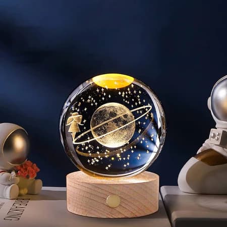 KIT 11 PCS  Luminária Para Quarto 3d Bola De Cristal GALAXIA /SISTEMA SOLAR Brilhantes USB luminarias