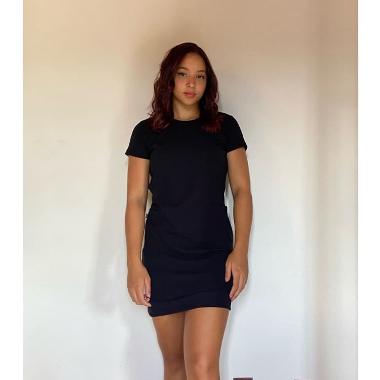 vestido feminino soltinho vestido com bolso meia coxa