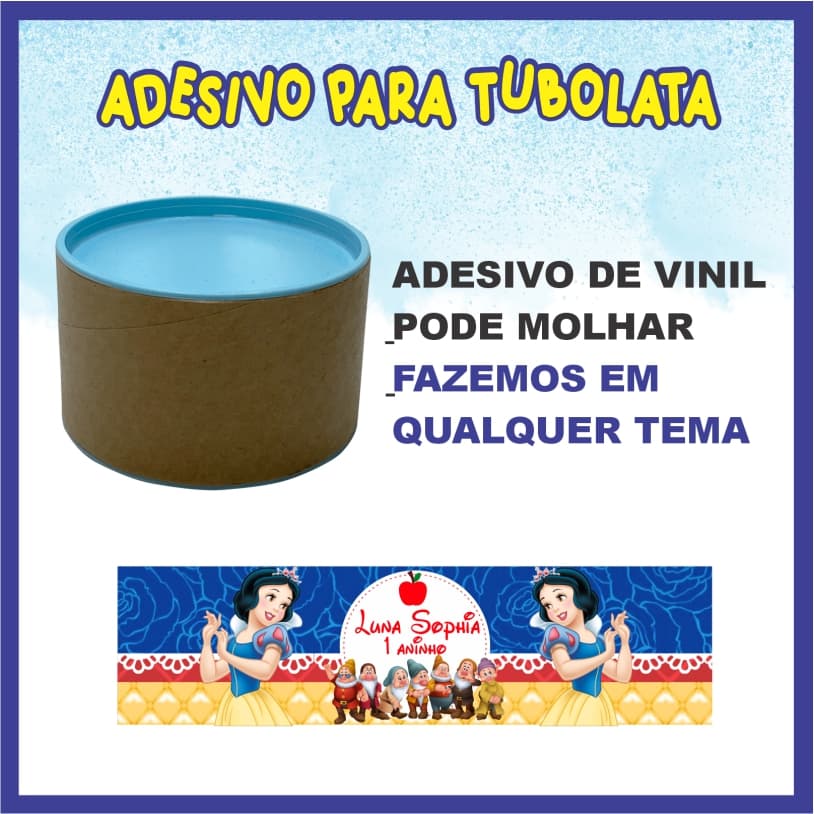 ADESIVO  PERSONALIZADO PARA TUBOLATA 5x8  - FAZEMOS EM QUALQUER TEMA - NÃO ACOMPANHA TUBO LATA