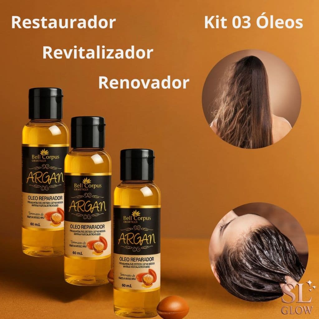 Kit 3 Óleo Reparador De Pontas Tratamento Marroquino 60ml