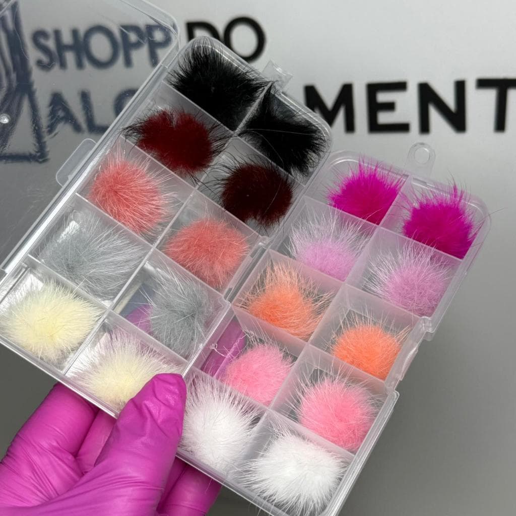 PomPom Magnético Removível com 10 Peças Para Decoração De Unhas Nail Art