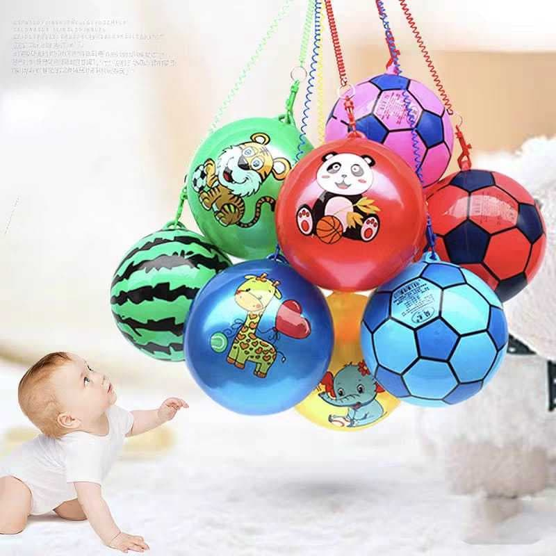 40 Bolas De Vinil Cordão Mola Inflável Sortidos Lembrancinha Infantil